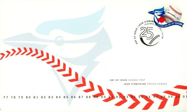 Canada FDC#1901 - Emblem for 25th anniversary of the Toronto Blue Jays baseball team (2001) 47¢