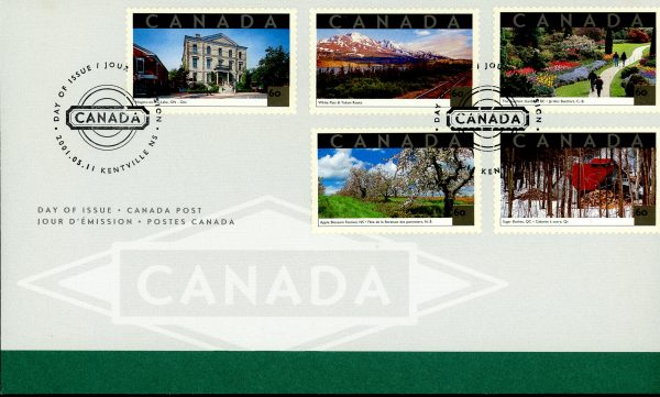 Canada FDC#1903 - Tourist Attractions (2001) 5 x 60¢