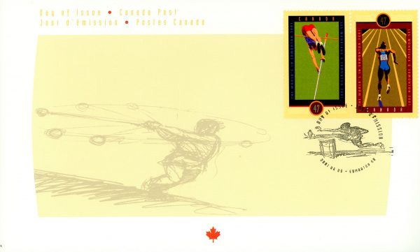 Canada FDC#1908a - IAAF World Championships (2001) 2 x 47¢ Se-tenant pair (1907, 1908)