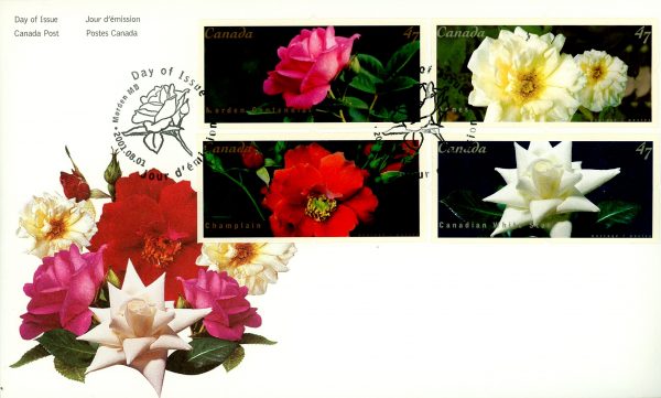 Canada FDC #1911-4 - Roses (2001) 4 x 47¢ Series of 4