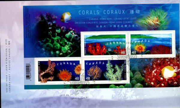 Canada FDC#1951b - Corals (2002) 4 x 48¢ Souvenir sheet (Canada)