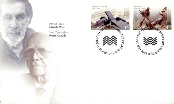 Canada FDC#1955a - Sculptors (2002) 2 x 48¢ Se-tenant pair (1954, 1955)