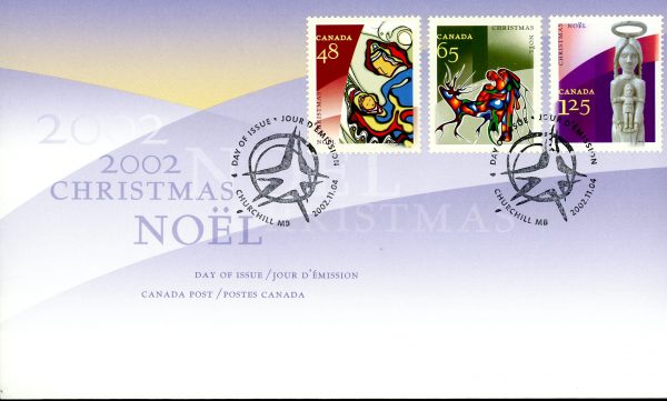 Canada FDC#1965-7 - Christmas-Aboriginal Art (2002) 1 x 48¢, 1 x 65¢, 1 x $1.25 Series of 3