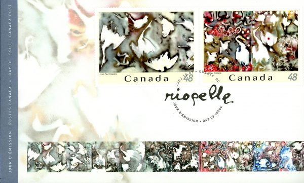 Canada FDC#2002 - Jean-Paul Riopelle (2003) 6 x 48¢ SET OF 3 COVERS