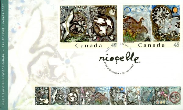 Canada FDC#2002 - Jean-Paul Riopelle (2003) 6 x 48¢ SET OF 3 COVERS - Image 2