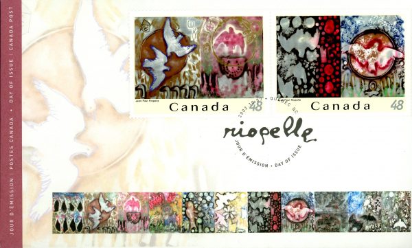 Canada FDC#2002 - Jean-Paul Riopelle (2003) 6 x 48¢ SET OF 3 COVERS - Image 3