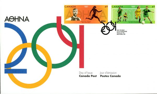 Canada FDC#2050a - 2004 Olympic Summer Games (2004) 2 x 49¢ Se-tenant pair (2049, 2050)