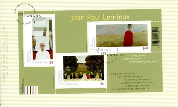 Canada FDC#2068 - Self-portrait, 1974 (2004) 1 x 49¢, 1 x 80¢, 1 x $1.40 Souvenir Sheet of 3