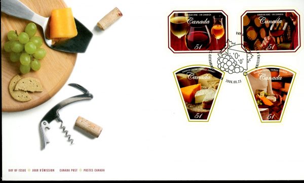 Canada FDC#2168-2171 - Canadian Wine and Cheese (2006)