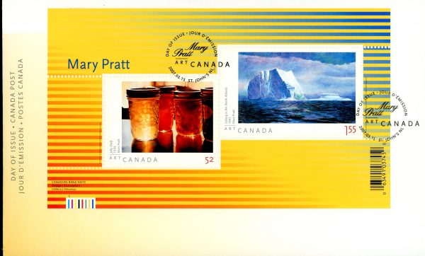 Canada FDC#2212 - Art Canada: Mary Pratt (2007) 1 x 52¢, 1 x $1.55 Souvenir sheet of 2