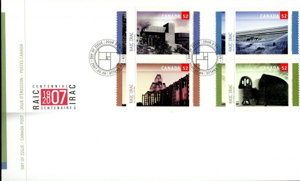 Canada FDC#2215-18 - Royal Architectural Institute (2007) 4 x 52¢ Set of 4