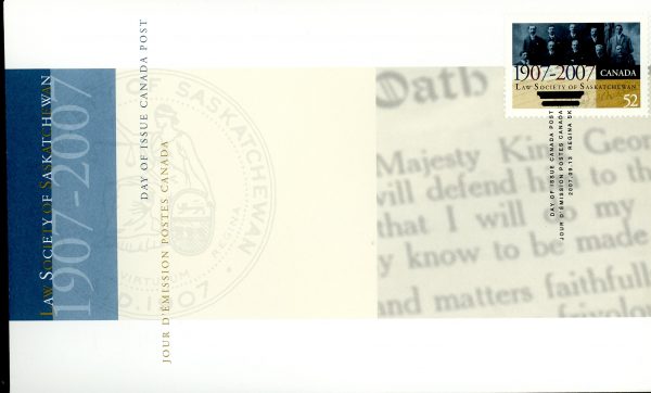 Canada FDC#2227 - Law Society of Saskatchewan, Benchers (founding members of the law society) (2007) 52¢