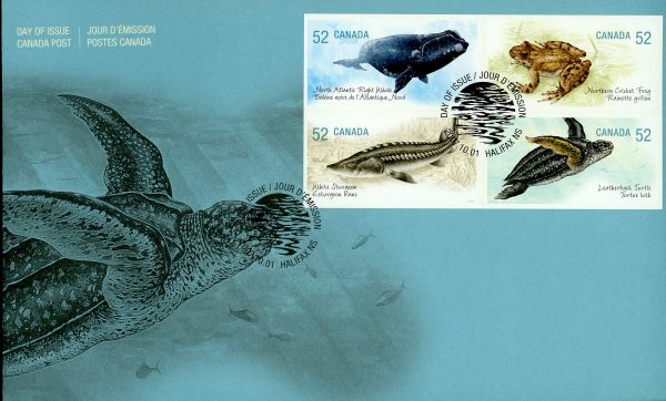 Canada FDC#2233a - Endangered Species-2 (2007) 4 x 52¢ Se-tenant block of 4 (2230-2233)