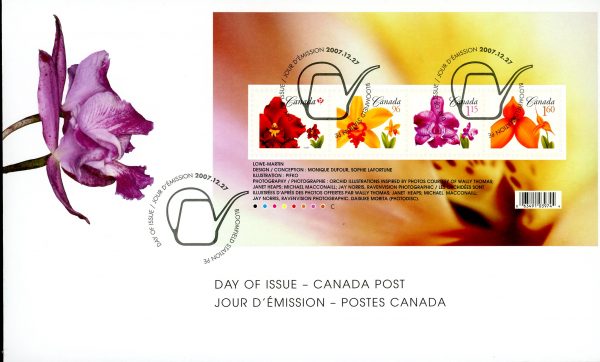 Canada FDC#2243 - Flower Definitives-Souvenir sheet (2007) 1 x (P), 1 x 96¢, 1 x $1.15, 1 x $1.60 Souvenir sheet of 4