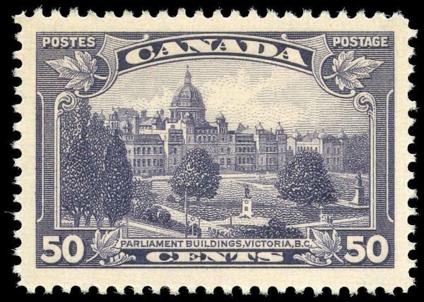 Canada Stamp #226 - Parliament, Victoria B.C. (1935) 50¢