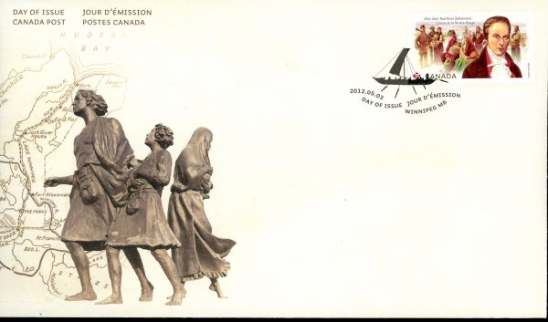 Canada FDC#2539 - Métis, Local Trappers, Native Chief and Settlers, Lord Selkirk (2012) P (61¢)