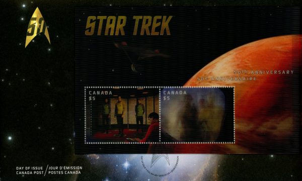 Canada FDC#2922 - Star Trek (2016) $10 Souvenir Sheet of 2