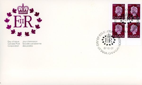 Canada FDC#926A -CB- Queen Elizabeth II (1987) 36¢