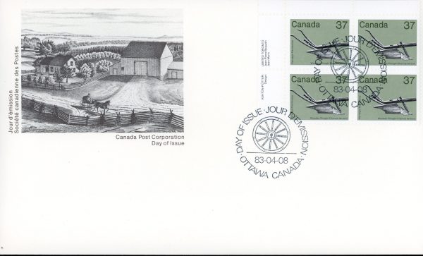 Canada FDC--PB#927 - Wooden Plough (1983) 37¢