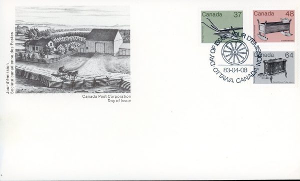 Canada FDC#927-929-932 - Medium-Value Artifact Definitives () 1 x 37¢, 1 x 48¢, 1 x 64¢, Series of 3