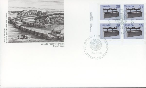 Canada FDC--PB#928 - Settle-Bed (1985) 39¢