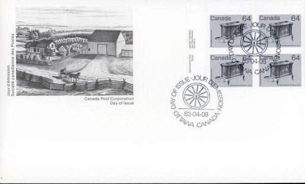 Canada FDC--PB#932 - Wood Stove (1983) 64¢