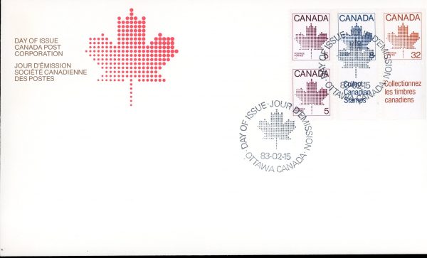 Canada FDC#946b - Booklet Stamps (1983) 32¢ Booklet pane of 4