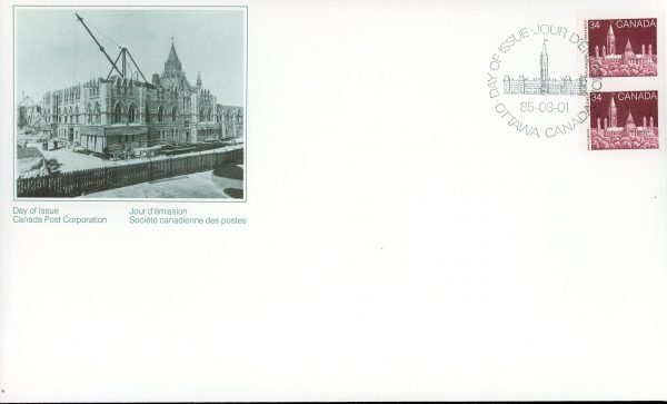 Canada FDC#952pa - Parliament (1985) 2 x 34¢