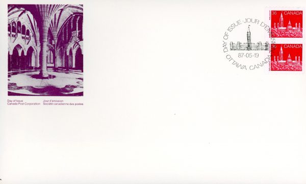 Canada FDC#953pa - Parliament (1987) 2 x 36¢