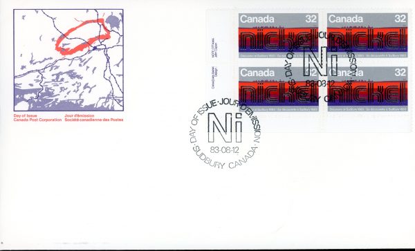 Canada FDC--PB#996 - Discovery of Nickel (1983) 32¢