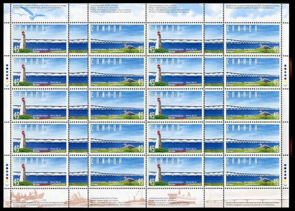 Canada Stamp SHEET#1646a - Confederation Bridge (1997) 2 x 45¢