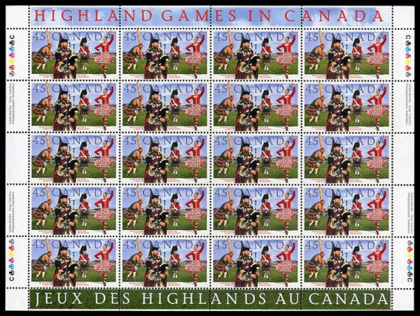 Canada Stamp SHEET#1655 - Highland Games (1997) 45¢