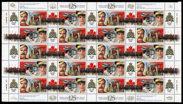 Canada Stamp SHEET#1737a - RCMP-125th Anniversary (1998) 2 x 45¢