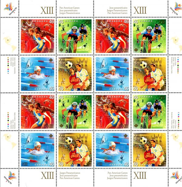 Canada Stamp SHEET#1804a - Pan American Games (1999) 4 x 46¢