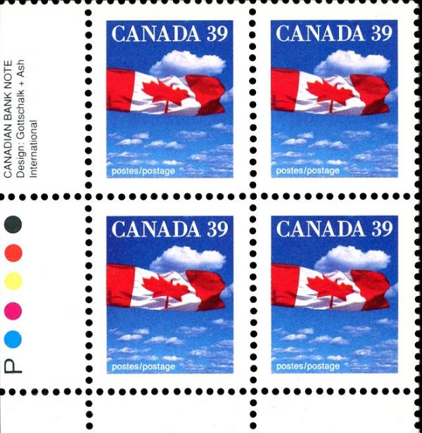 Canada Stamp PB#1166 - Flag over Clouds (1990) 39¢