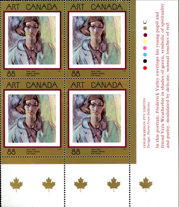 Canada Stamp PB#1516 - Vera, by Frederick H. Varley (1994) 88¢