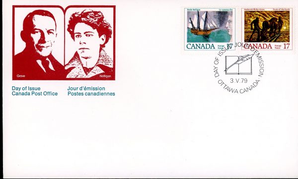 Canada FDC#818b - Canadian Authors (1979) 2 x 17¢ Se-tenant pair (817, 818)