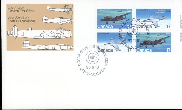 Canada OFDC PB #874a (V1)- Military Aircraft (1980) CONTAINS 874i