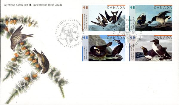 Canada FDC#1982a - John James Audubon's Birds-1 (2003) 4 x 48¢