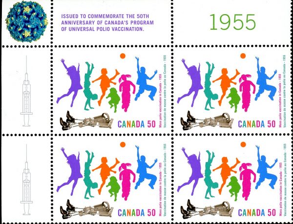 Canada Stamp PB#2120 - Children playing; discarded leg braces (2005) 50¢