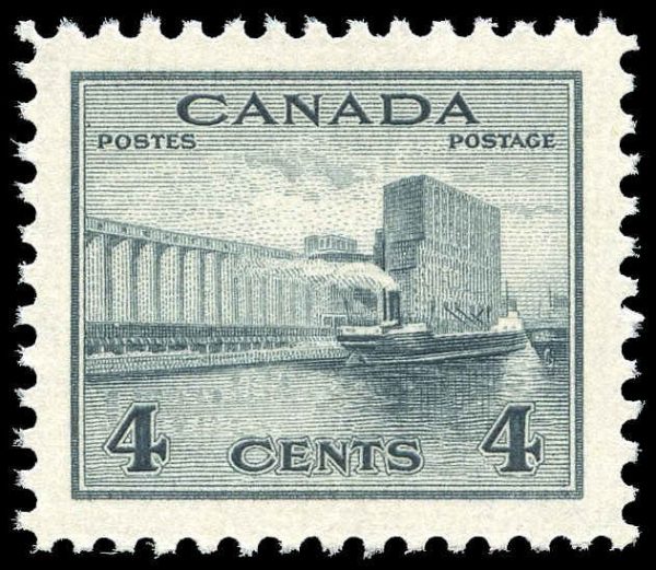 Canada Stamp #253 - Grain Elevators (1942) 4¢ -MNH