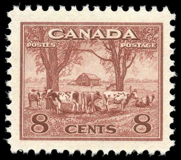 Canada Stamp #256 - Farm Scene (1942) 8¢ -MNH