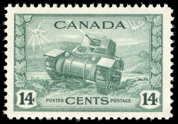 Canada Stamp #259 - Ram Tank, Canadian Army (1943) 14¢ --MNH