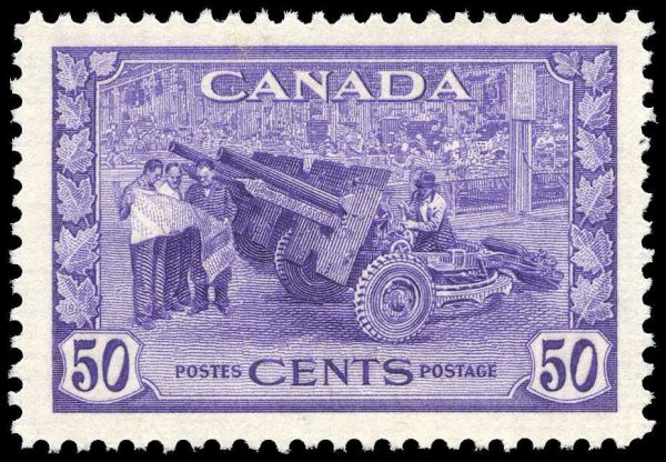 Canada Stamp #261 - Munitions Factory (1942) 50¢ - MNH