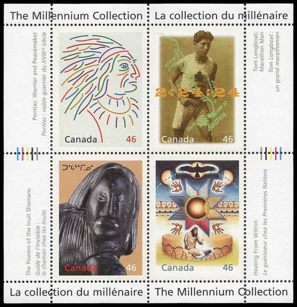 Canada Stamp #1826 - Canada's First People (2000) 4 x 46¢ Pane of 4