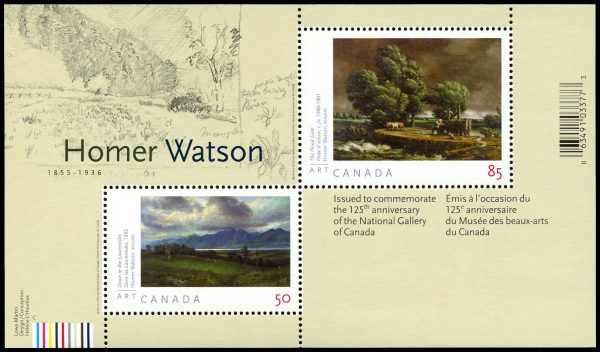 Canada Stamp #2110 - Art Canada: Homer Watson (2005) 1 x 50¢, 1 x 85¢ Souvenir sheet of 2