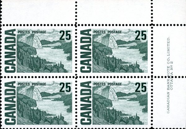 Canada PB#465 - Solemn Land, by J.E.H. MacDonald (1967) 25¢ PLATE BLOCK 2