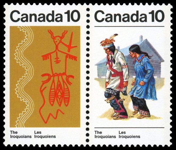 Canada Stamp #581ai - Iroquoian Indians (1976) 2 x 10¢ Se-tenant pair (580i, 581iii), LF