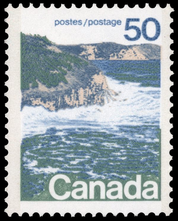 Canada Stamp #598 - Seashore (1972) 50¢ (Pl. 1) Type I, OP4, NF, ribbed, vert.