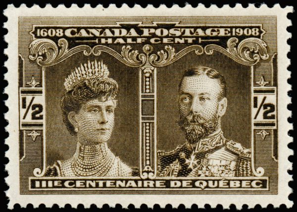 Canada Stamp #96 - Prince & Princess of Wales (1908) ½¢ (f)